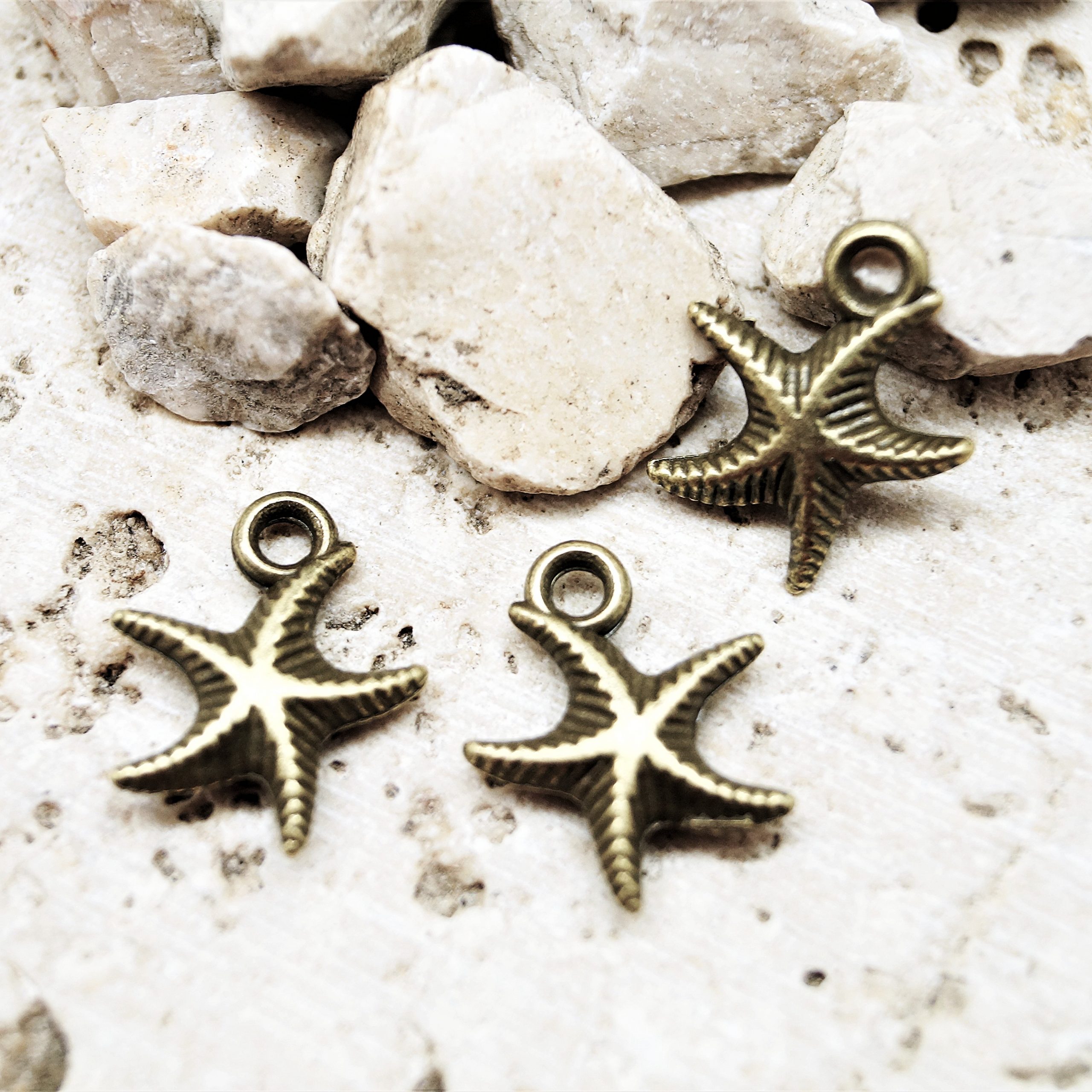 Lot de 10 breloques étoiles de mer en métal 17x14mm – Image 8