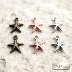 Lot de 10 breloques étoiles de mer en métal 17x14mm