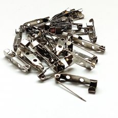 Lot de 25 supports de broches argentés 25mm 2 trous
