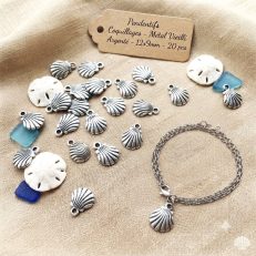 pendentifs coquillages argenté vieilli 12x9mm par lot de 10
