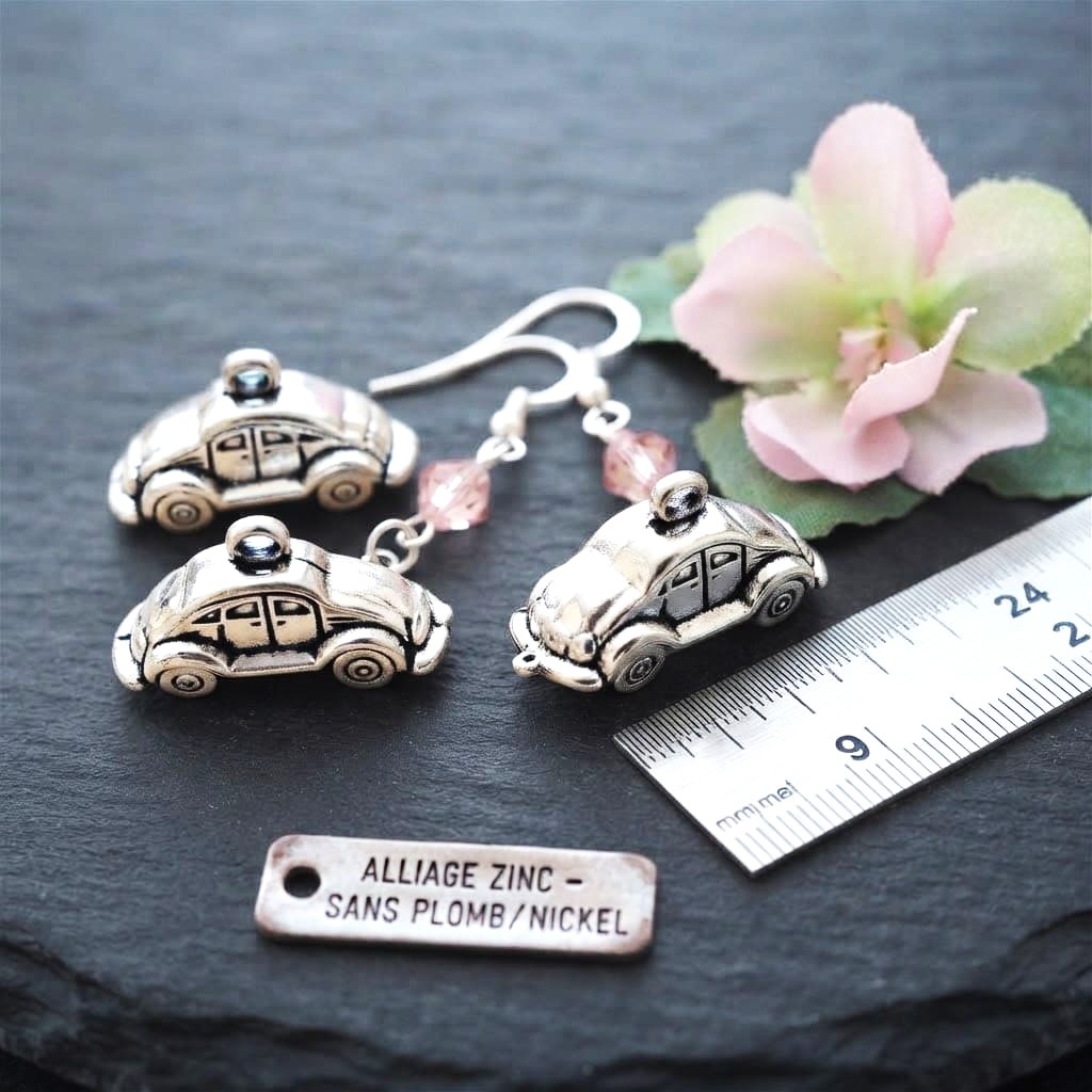 Pendentifs voitures en métal argenté 24*9 mm par lot de 4 – Image 8
