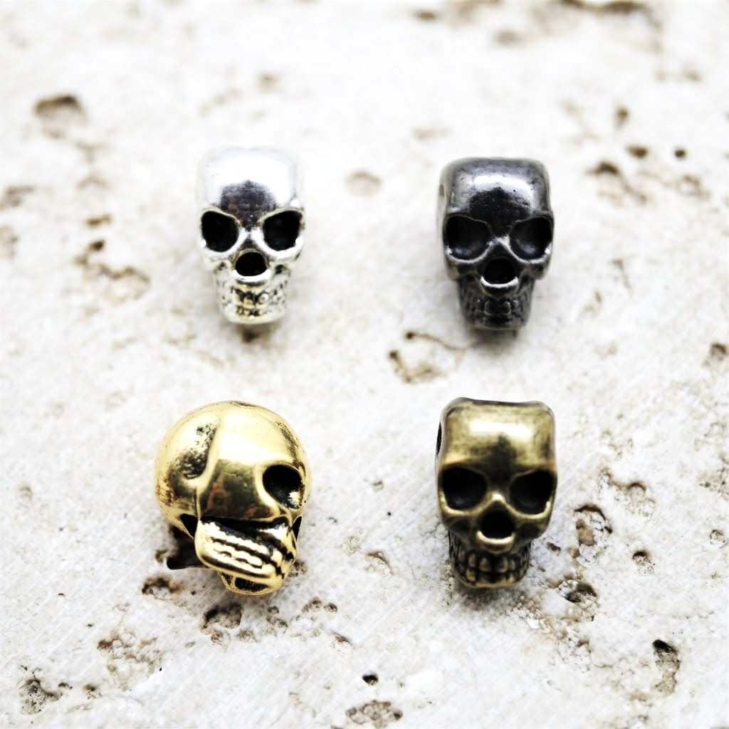 Lot de 4 Perles têtes de mort métal 3D 12*8 mm – Image 12
